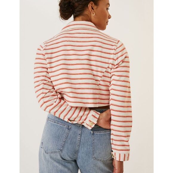 Maeve Cropped Terry Stripe Jacket - Picture 5 of 6